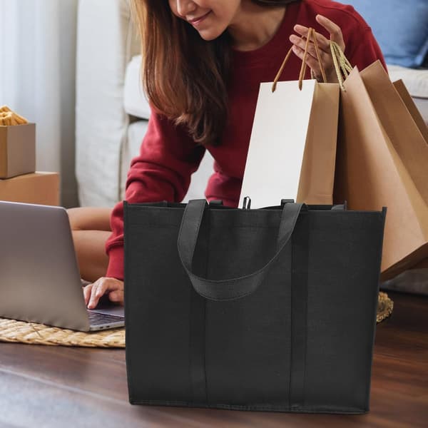 3 gjenbrukbare handleposer Store oppbevaringsposer i ikke-vevd stoff Lette handleposer