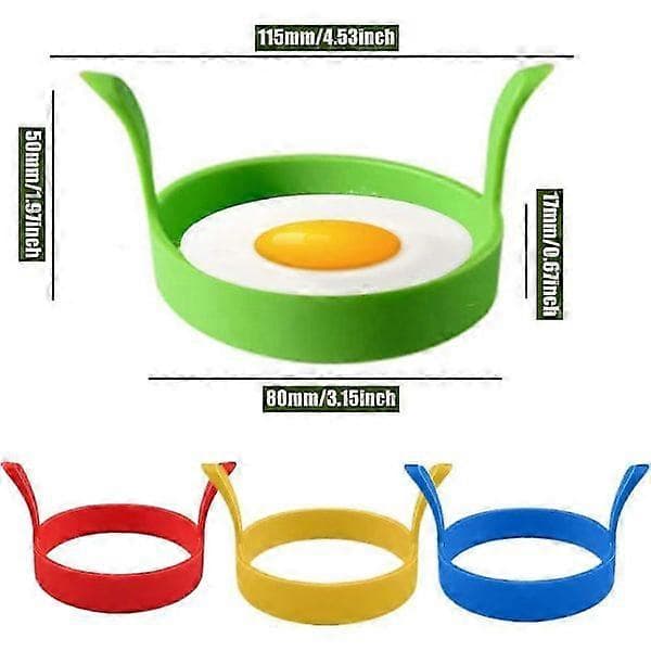 4-pakning silikon-eggformer Eggringer 7,9 cm Non-stick eggformer