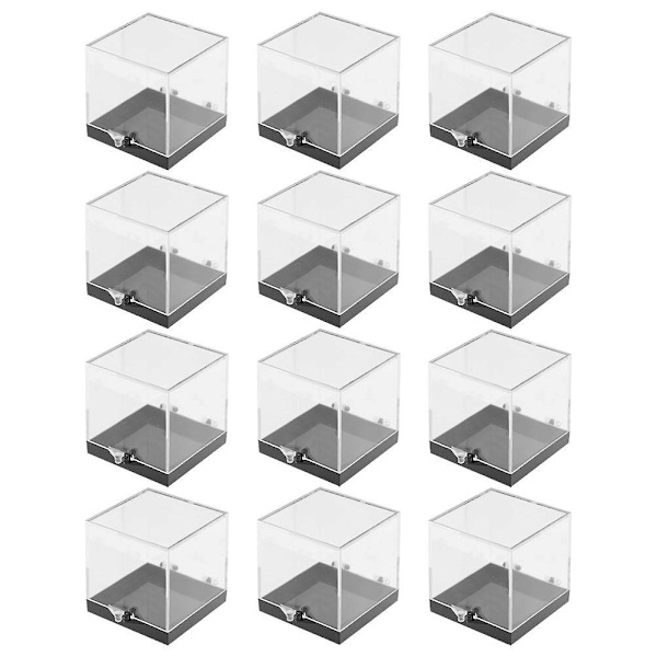 12 st Clear Container Rock Collection Display Box Ädelsten Display Box Crystal Rock Display Case Sm 3.5X3.5CM