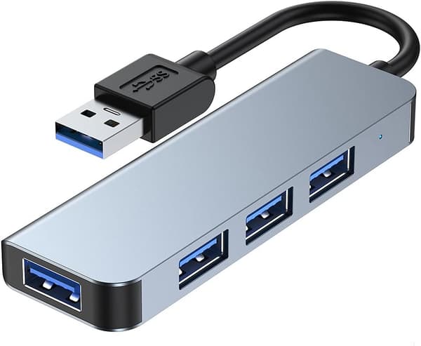 USB 3.0 Hub, 4-Port Ultra-Slim USB 2.0 Data Hub for MacBook, Mac Pro/Mini, iMac, Surface Pro, XPS, Laptop, External Hard Drives