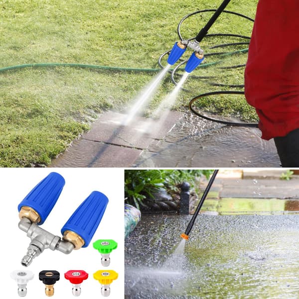 Dubbel turbo munstycke högtryckstvätt med 5 munstycken, 4000 PSI högtryckstvätt snabbkoppling munstycke (blå) Blå Blue