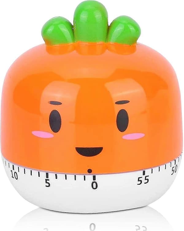 Kitchen Clock, 60 Minute Wind-Up Cooking Timer Mechanical Rotating Alarm Cute Cartoon Countdown Timer