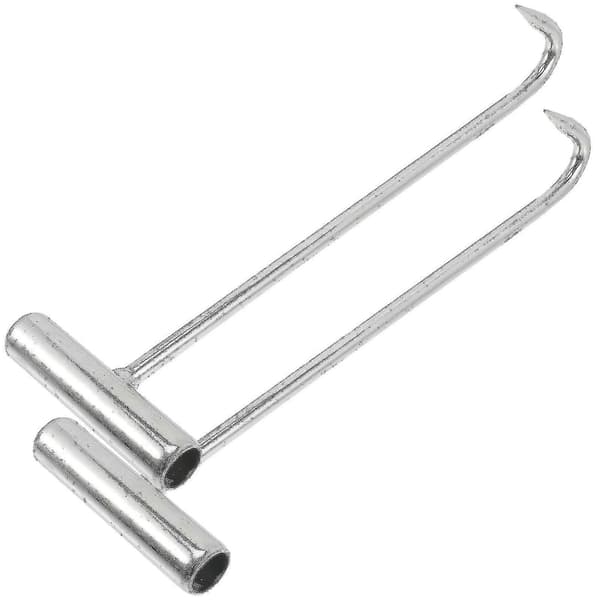 2 pcs Manhole Cover Hooks Manhole Lifting Tool Pull Hooks Manhole Cover Drain Grate Lifting Tool New
