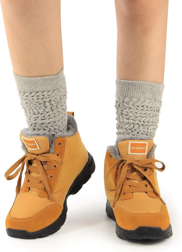 Slouch Strumpor Dam Lårhöga Strumpor Mjuka Scrunch Strumpor 3-pack
