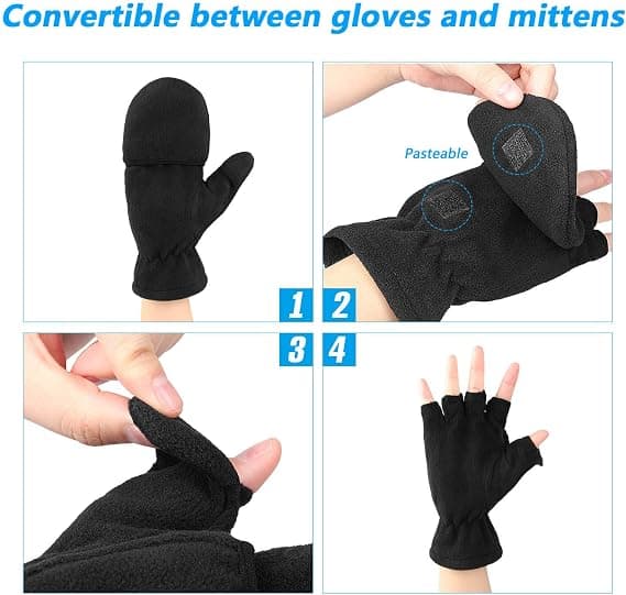 Winter Gloves XL Size Touchscreen Compatible Thermal Windproof Lightweight Comfortable Black
