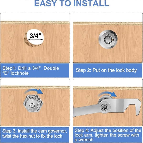 Toolbox Lock, 5/8 inch Cabinet Lock with Same Key, Toolbox Lock [DB] As Shown As Shown
