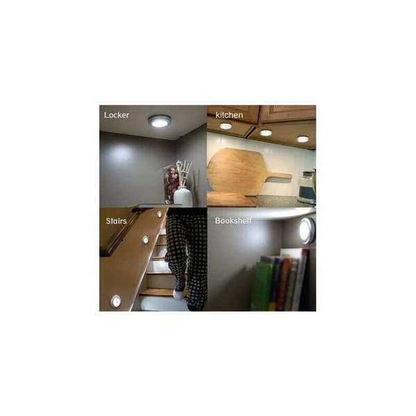 Wireless LED Motion Sensor Light for Wardrobe, Stairs, Hallway, Kitchen, Bedroom (6 pcs) (Silver Shell (White Light))