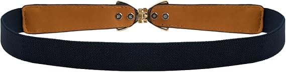 Dame 1\" Bred Sløyfe Smalt Elastisk Midjebelte Stretchbelte Tynt
