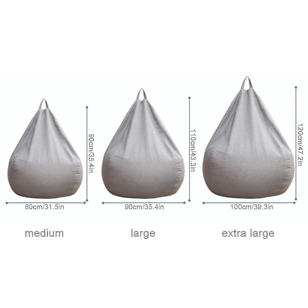 Endast Sittpuff Ny Design Extra Stor Sittpuff Stolar Sofföverdrag Inomhus Lazy Lounger För Vuxna Barn Hotsale! Grå Gray 100 * 120cm
