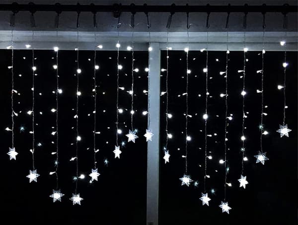 Julegardinlys Gardinlamper 3,5 m 96 LED Snefnug