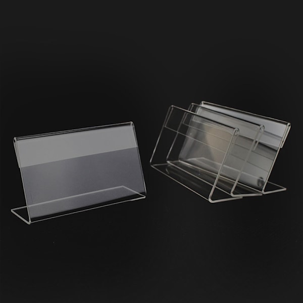20 stk. Akryl Skiltholder Navnekort Pris Tag Etiket Holder L-Form Plast Navnekort Pris Kort Tag Etiket Disk Top Stativ
