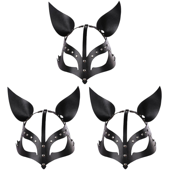 3 kpl Chic Adult Masquerade Party Fox-suunnittelema Mask Masquerade Party Prop3 kpl 25X24CM 3 pcs 25X24CM