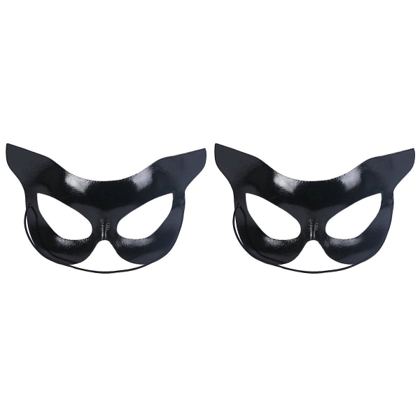 3 stk. Sexy Maske Halv Ansigt Party Maske Maskerade Halloween Kat Form Kostume Sort Maskerade Maske Bil 2pcs 16X10cm