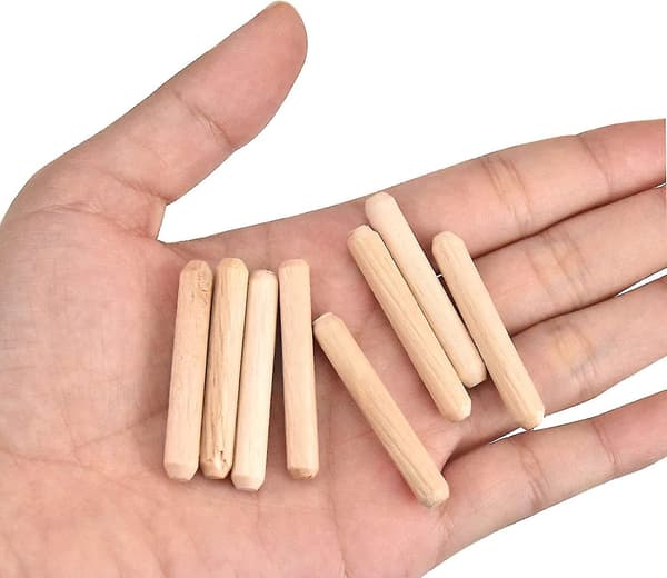 100-pakning riflede treplugger koniske treplugger bjørkeplugger 6 mm x 40 mm