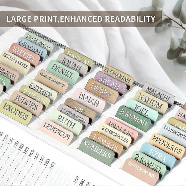 Bible Tabs, Laminated Bible Tabs for Study Bible, Neutral Bible Tabs with Large Print for Easy Navigation, Boho Theme, Bible Index Tabs