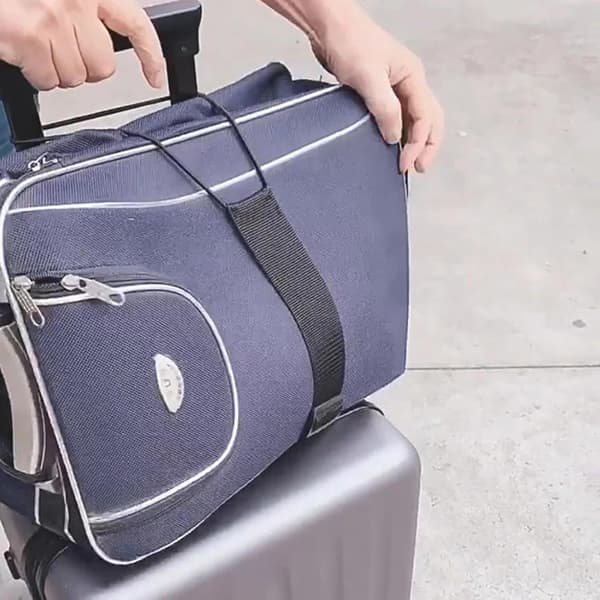 Elastic Luggage Strap - Bag Fixing Strap with Buckle - Flexible Elastic Strap for Easy Luggage Identification (46cm)