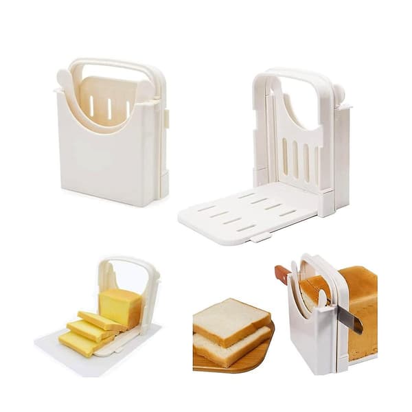 Bread Slicer, Foldable Toaster Slicer Sandwich Slicing Machine - Fast and Safe Evenly Sliced