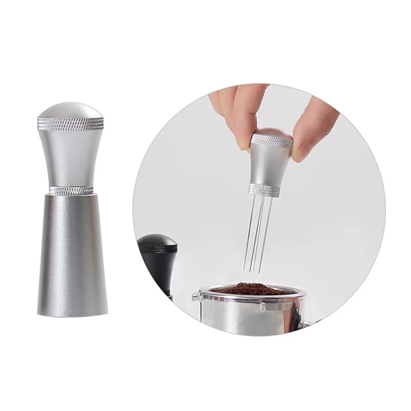 Tilbehør til kaffedispenseringsværktøj Aluminiumshåndtag Integreret magnetdesign 8 nåle i rustfrit stål Espressopulverrører