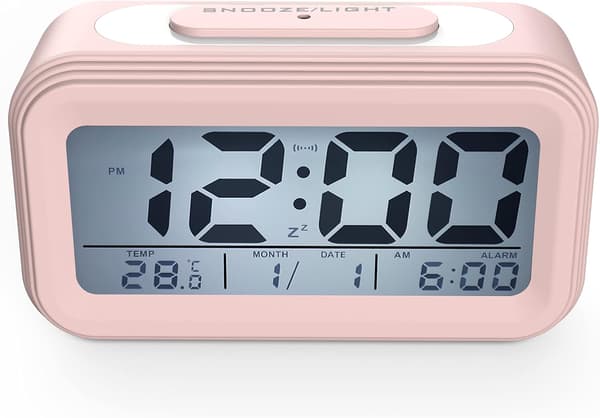 Digital väckarklocka, morgonväckarklocka, tyst batteridriven
