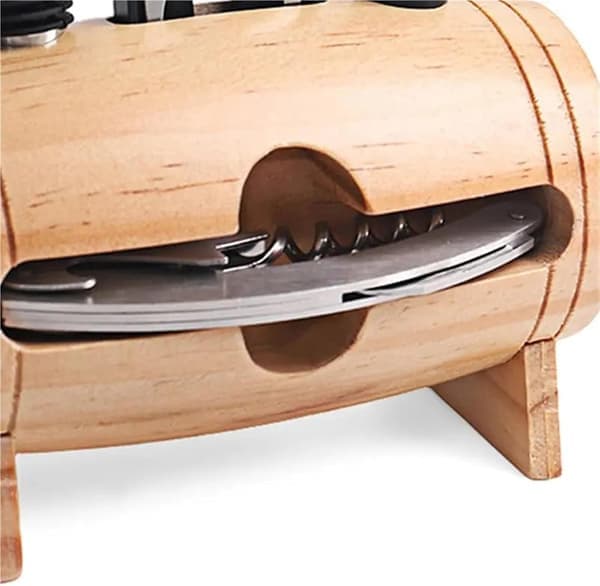 Manual Wine Corkscrew Set, Wooden Storage Rack for Household [Ho]