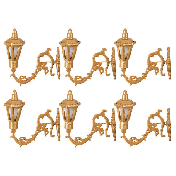 5 stk Miniatyr Vegglamper Mini Landskapslamper Mini Hus Layout Dekor DIY Forbruksvarer Gull 2 Golden 2 2.8X1CM