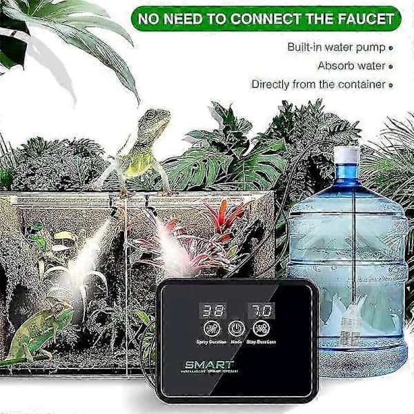 Terrariumluftfukter med elektronisk timer og tåkespraysystem for regnskogsplanter-FQ-