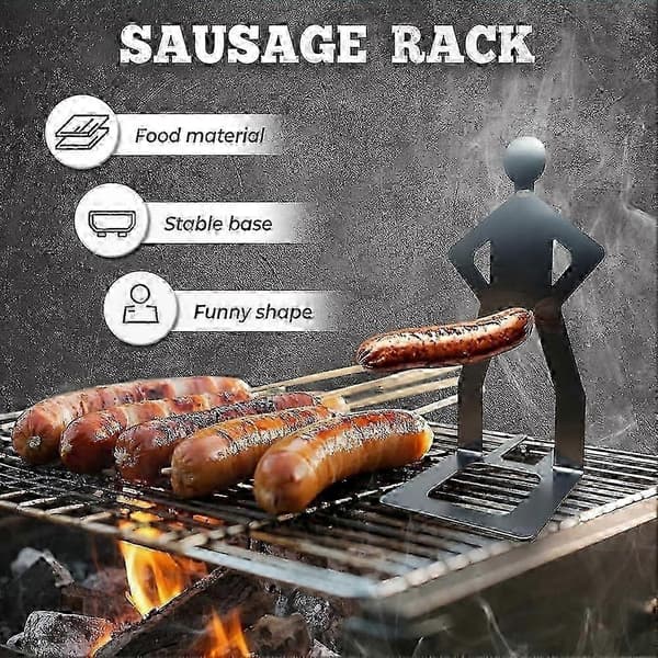Camping BBQ Grill Tilbehør: Bærbart Stativ til Pølser og Hotdogs Lavet af Holdbart Stål