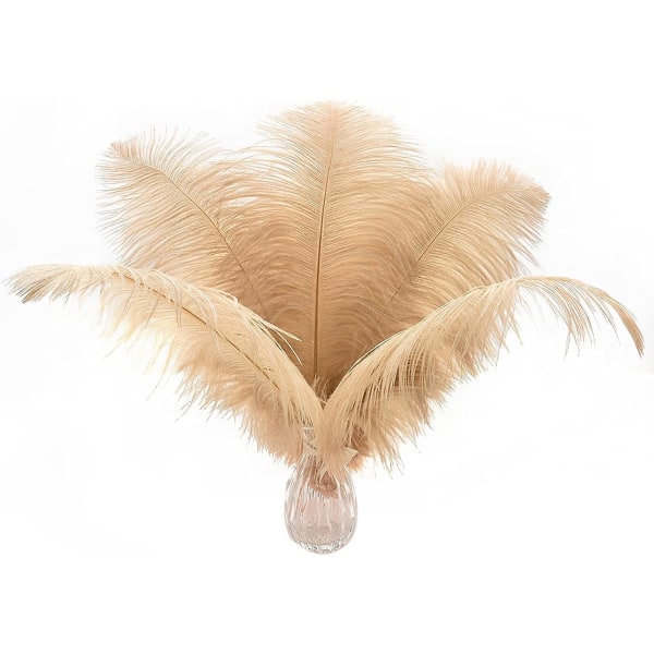 24 stycken naturliga vita strutsfjädrar 25-30 cm (10-12 tum) för bröllopsmynt, blomsterarrangemang och dekoration
