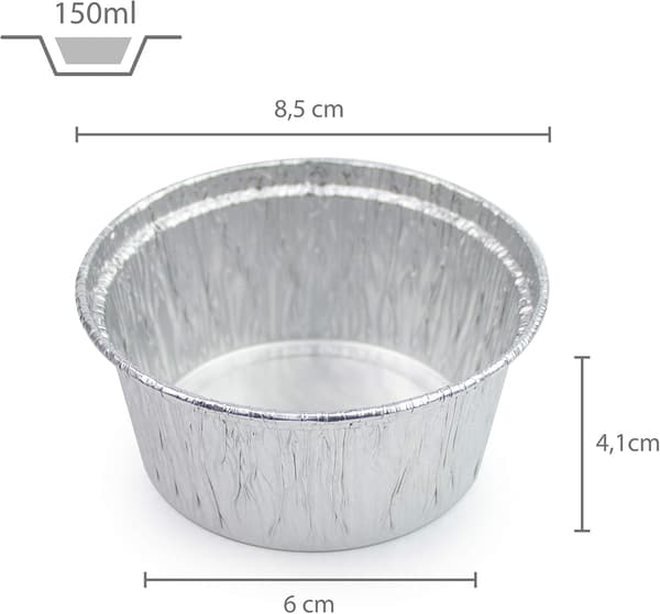 Sæt med 300 individuelle aluminiumsforme til bagning / forme til muffins, æggecreme, cupcakes, tærter - 150 ml