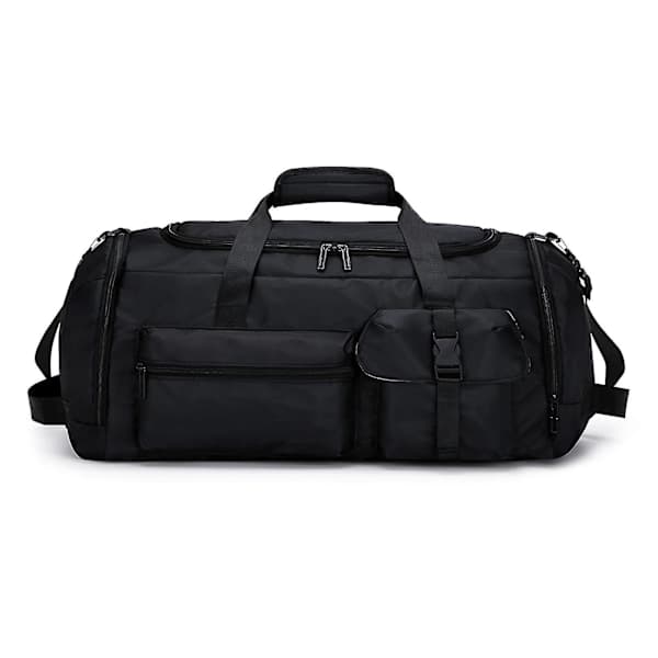 Large Capacity Suitcase - Duffle Bag with Wet/Dry Compartment and Reinforced Backpack Straps Grey Grey Grey Grey