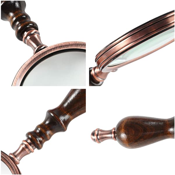 Handheld Magnifying Glass with Wooden Handle is Suitable for the Elderly to Read