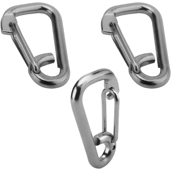 Clip M6 Fungerar Utmärkt med Båtdocknings-Bungee-Linor, Rostfritt Stål 304 Marin Klass Säkerhetsklämma, Fjäderkrok, Repspänne