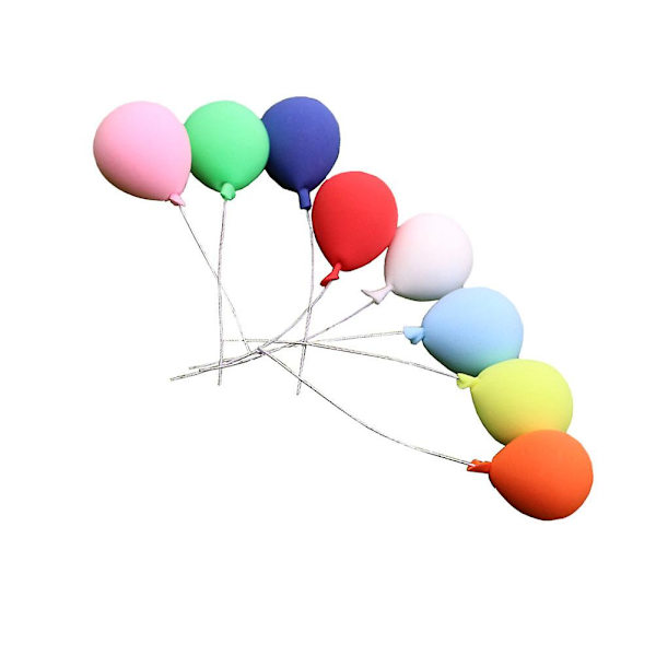 8 stk Miniatyr Ballongpynt Simulering Ballongmodell Fehage Dekor Fargerik 7x2x2cm Colorful 7x2x2cm