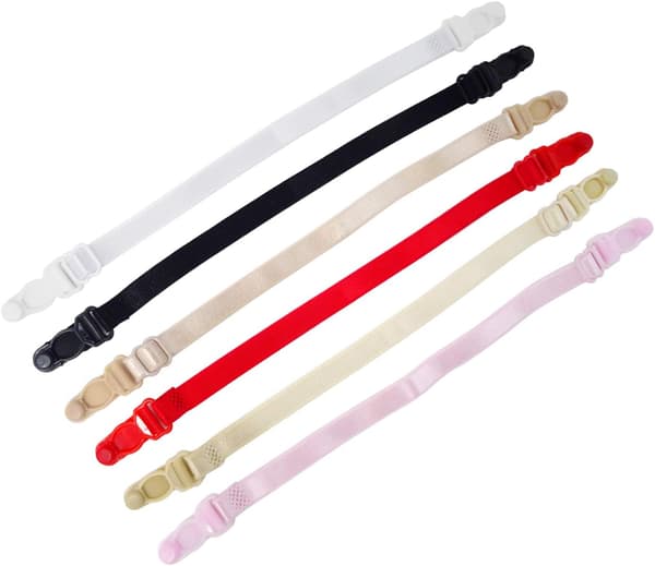 6 STK Sklisikker Elastisk Justerbar BH-stroppholder - 6 STK