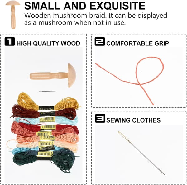 Solid Mushroom Darning Sewing Tool, Small Mending Kit