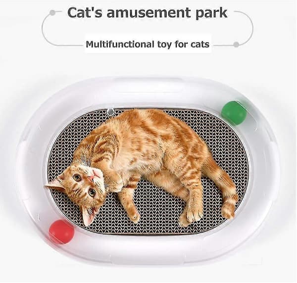 Cat Toy Catch Ball Roller Track Cat Ball Tower Puzzle Set Turntable Table Design Sensory