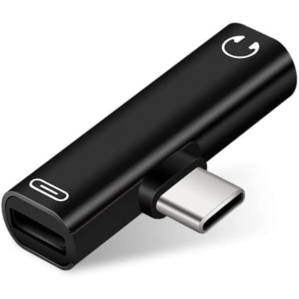 USB C til 3,5 mm Lydadapter, USB C Hovedtelefonadapter Lyd USB Type C 2 i 1 Ladekabel 3,5 mm AUX-stik til Huawei Xiaomi