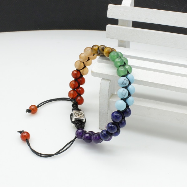 Healing Power Gem Crystal Beads Unisex justerbart armband