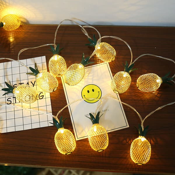 USB-drevet smedejerns retro ananaslampe dekoration lys