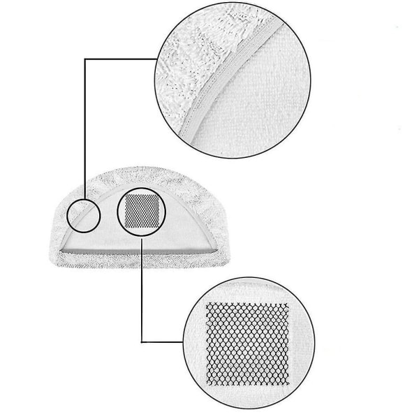 4 stk. Dampmoppuder Udskiftning Kompatibel med Powerfresh Dampmopp Kompatibel med 1940 1806 1544 2075 Serie