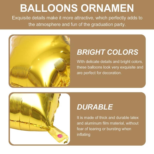 1 set Design Ballonger med examenstema Fest Dekorativa Ballonger FestballongerGyllene 45cm Golden 45CM