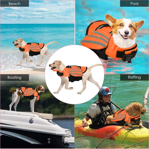Hundeflydevest, kæledyrsflydevest med vinger, hundeflydevest, flydevest til badesikkerhed ved pool, strand, sejlads (L)