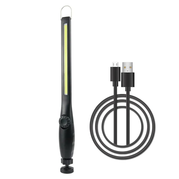 LED-arbetsljus - 1000 lumen uppladdningsbar COB-arbetslampa med power , magnetisk bas, 360° vridbar, USB kabel för bilreparation,