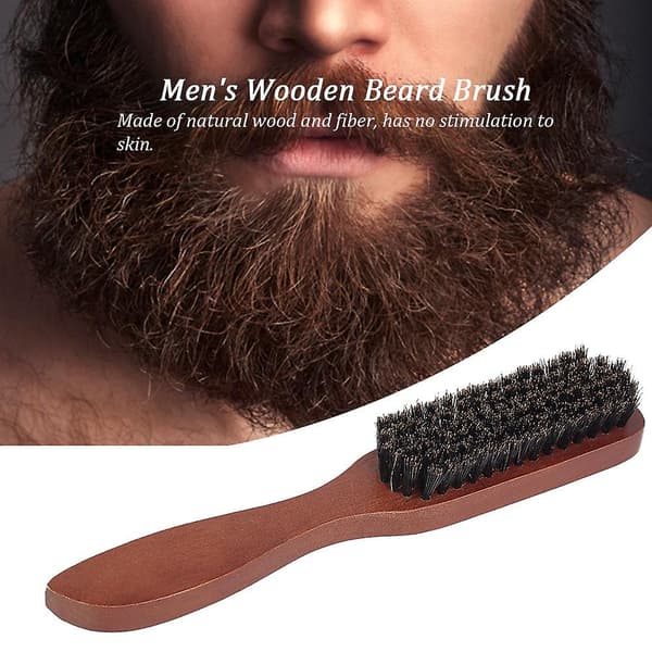 Skægbørste til mænd Træ Mustachkam Barberkost Multifunktionel Ansigtsbørste