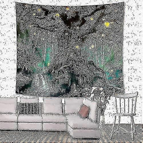 3D Wall Hanging European Floral Pattern Tapestry Home Decor Tree Print Tapestry
