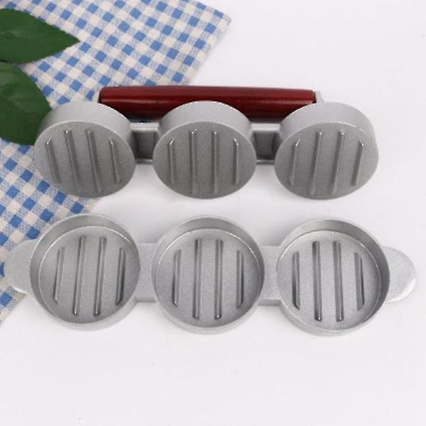 Mini Hamburgerpresser, Non-Stick, 3 Sporer, Små Burgerkaker