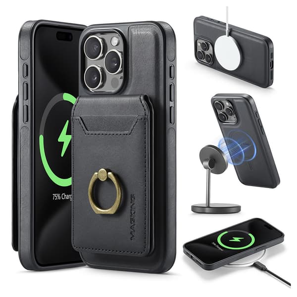 MAGKING iPhone 16 Pro Max K1 Series Magnetisk Cover + Tegnebog - Sort Sort