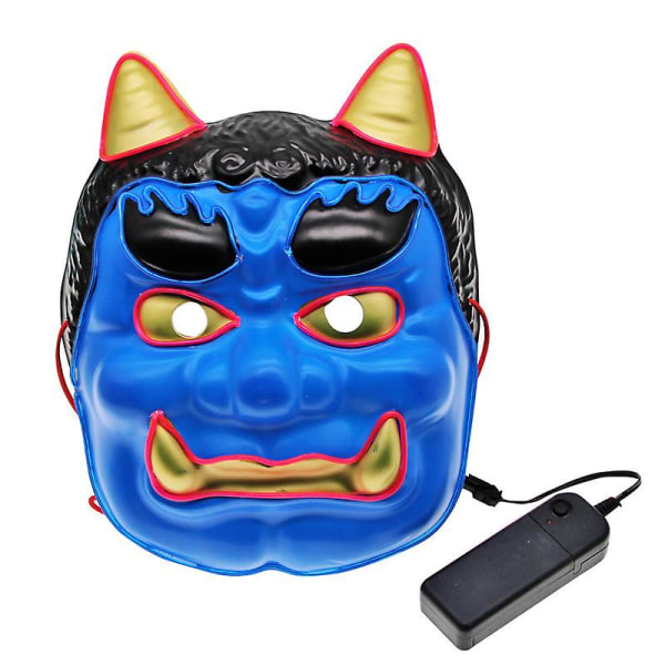 Glødende Linjemaske Halloween Atmosfære Japansk Nian Beast Glødende Maske Led Glødende Maske Skrekkmaske