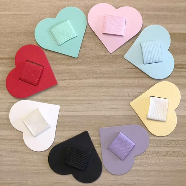 Pen Loop Holder Set, 8-pack Self-Adhesive Pen Holder Elastic Design for Notebooks, Journals, Calendars with Heart Shape