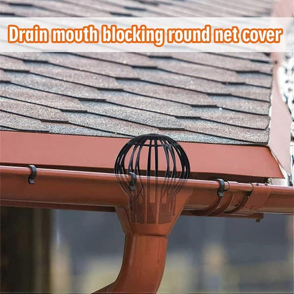 TCGG-4-pack Downpipe Strainers Downpipe Guards 14.5 * 11 (Diameter X Height), Downpipe Guards for House Front Roof Gutter Drain Downpipe, Black, Pl [DB]